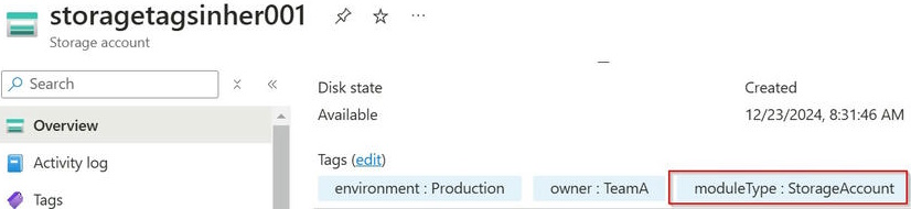 Storage Account Tags